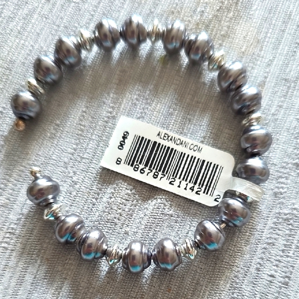 Alex and Ani Metallic Gray Beaded Bracelet